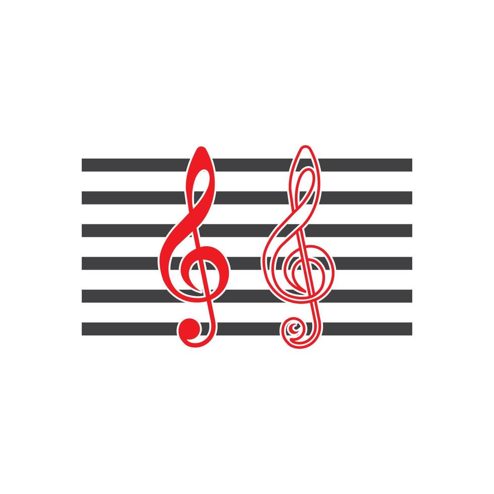 disegno del modello di illustrazione vettoriale logo musicale