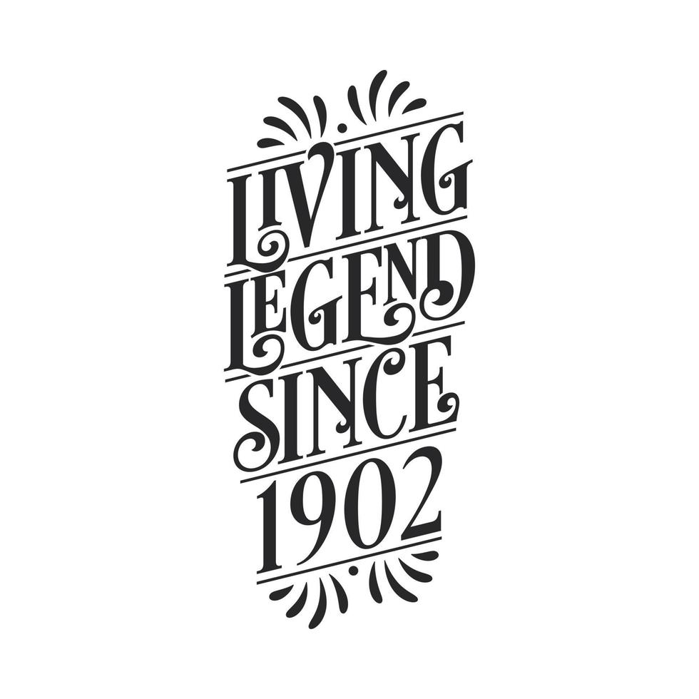 1902 compleanno della leggenda, leggenda vivente dal 1902 vettore