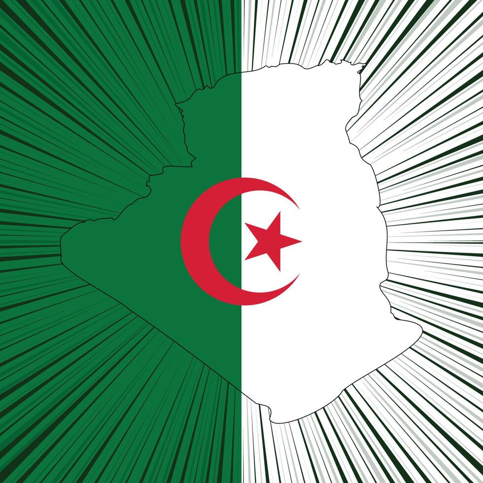 design della mappa del giorno dell'indipendenza dell'algeria vettore