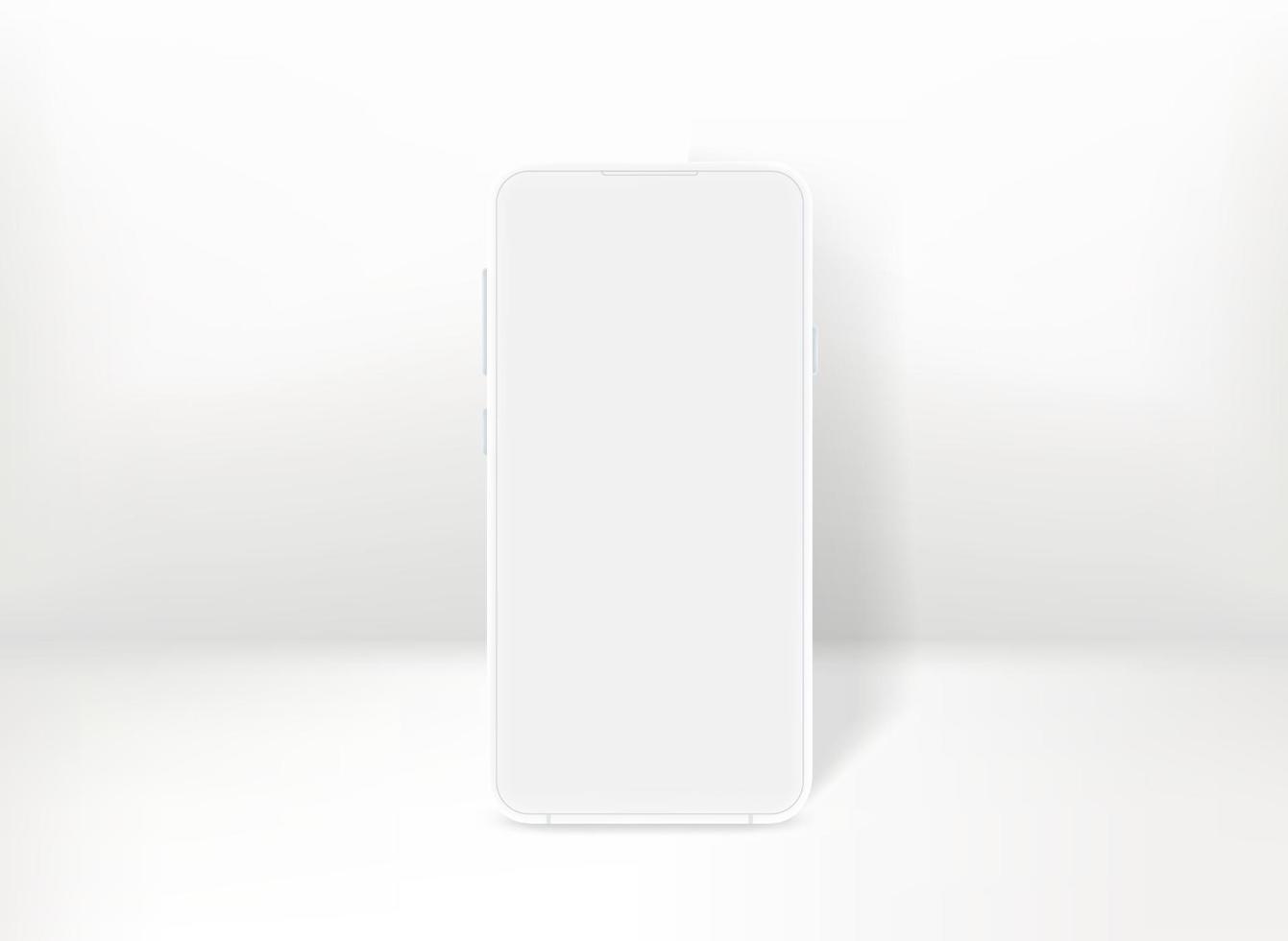 telefono cellulare bianco con schermo vuoto. concetto di vettore 3d