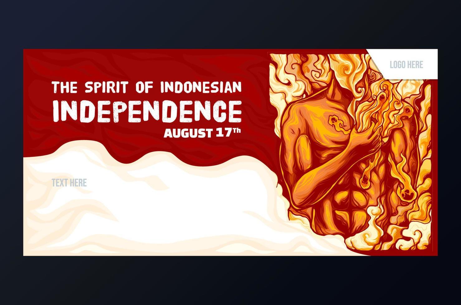 modello di progettazione dello spirito del giorno dell'indipendenza indonesiana con l'illustrazione della gioventù vettore