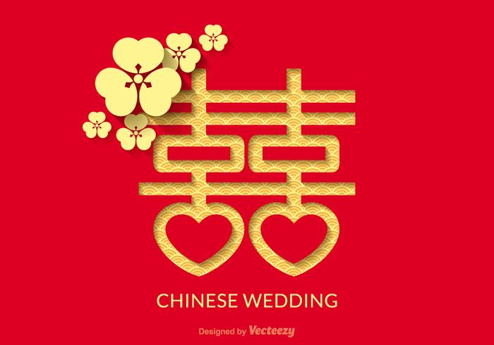 Disegno vettoriale di matrimonio cinese gratuito