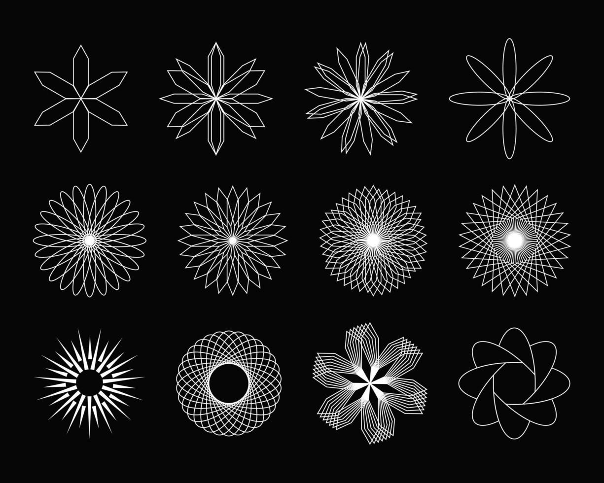 collezione di icone di corsa cerchio astratto. illustrazione vettoriale