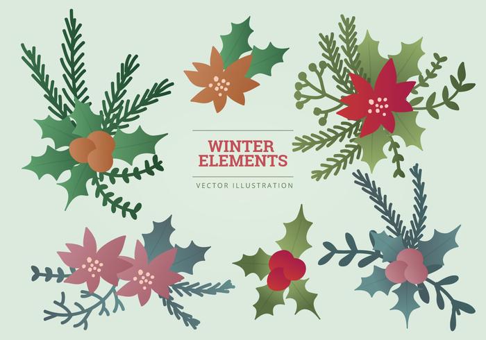 Illustrazione vettoriale di elementi invernali