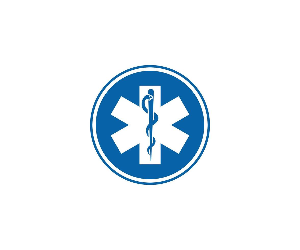 simbolo medico dell'emergenza, vettore icona su sfondo bianco.