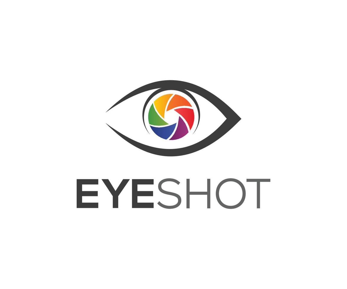 logo eye shot, modello logo focus eye vision vettore