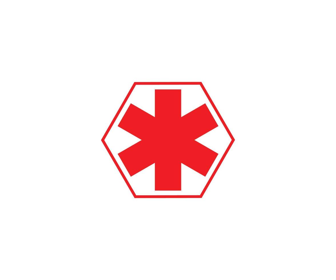 simbolo medico dell'emergenza - stella della vita - vettore icona su sfondo bianco.