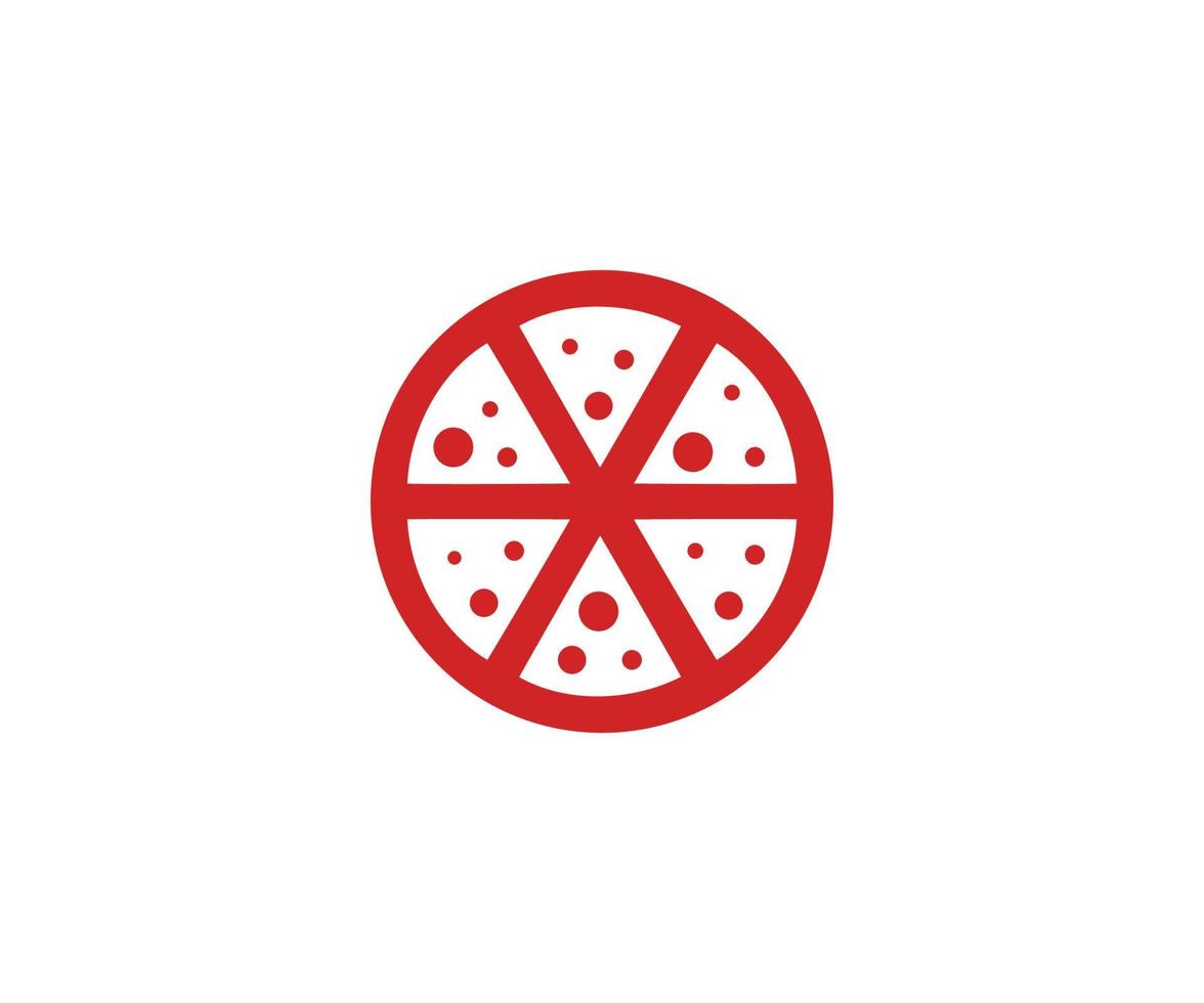 icona della pizza su sfondo bianco, design colorato. illustrazione vettoriale. vettore