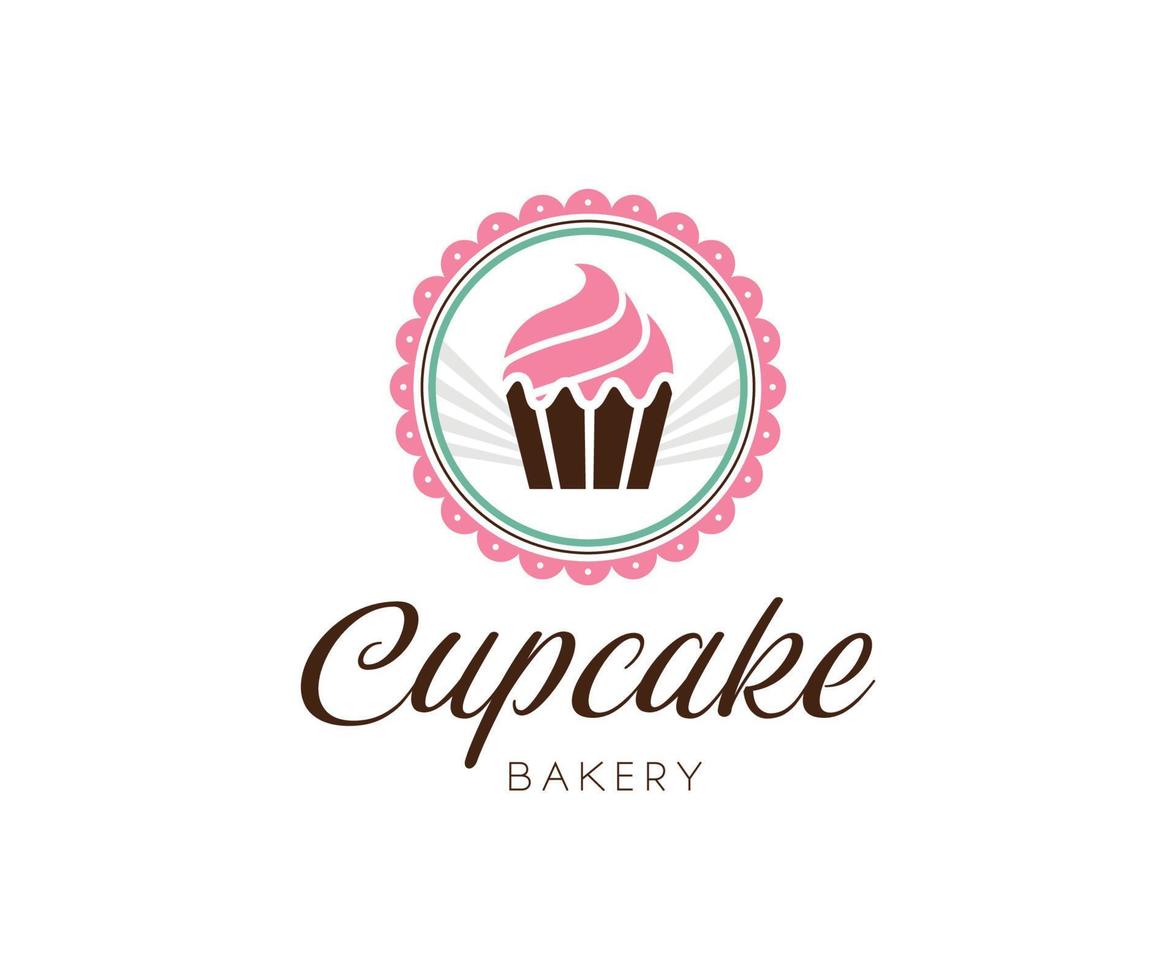 logo cupcake, modello di logo vettoriale cupcake.