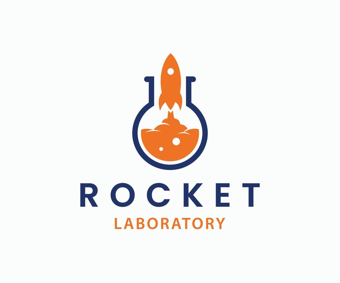 modello di progettazione del logo del laboratorio del razzo. vettore
