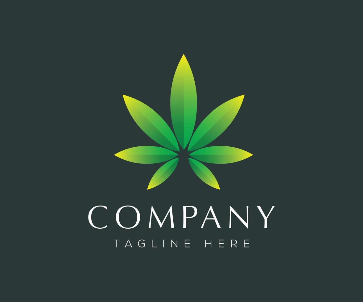 logo vettoriale foglia verde cannabis o marijuana.