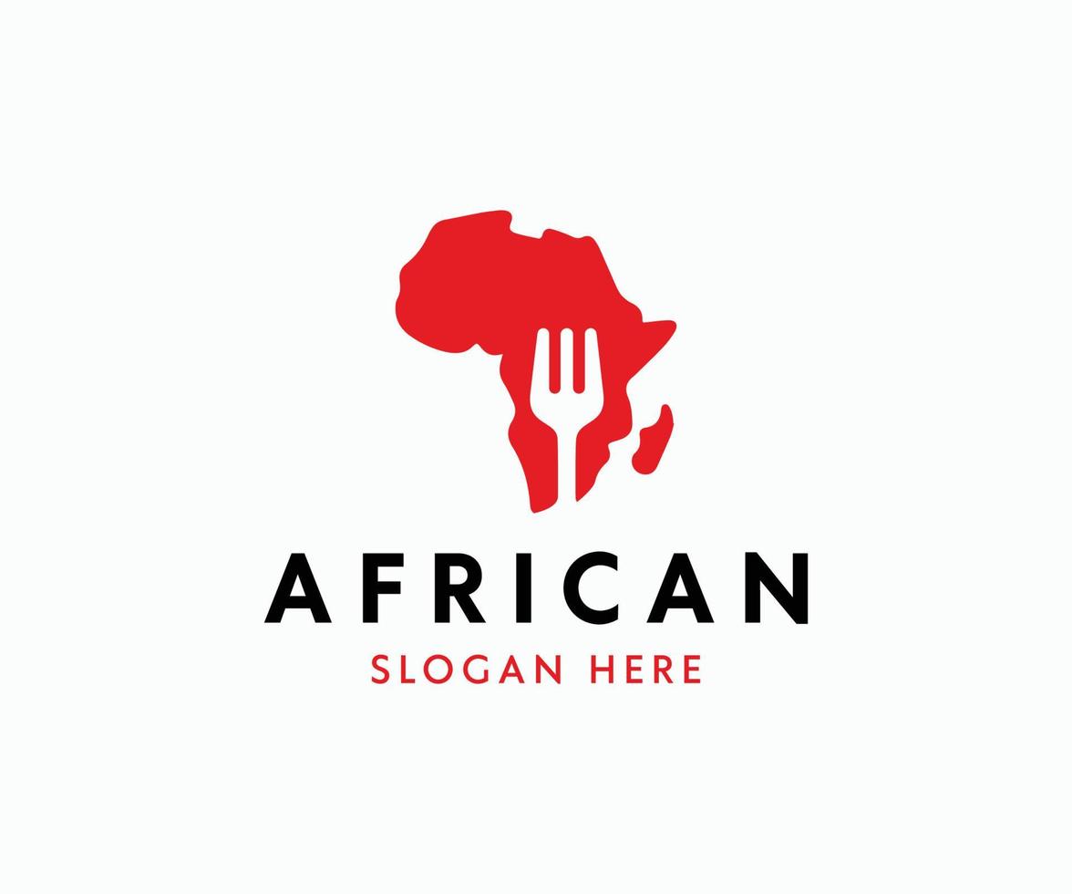 logo alimentare della mappa africana vettore