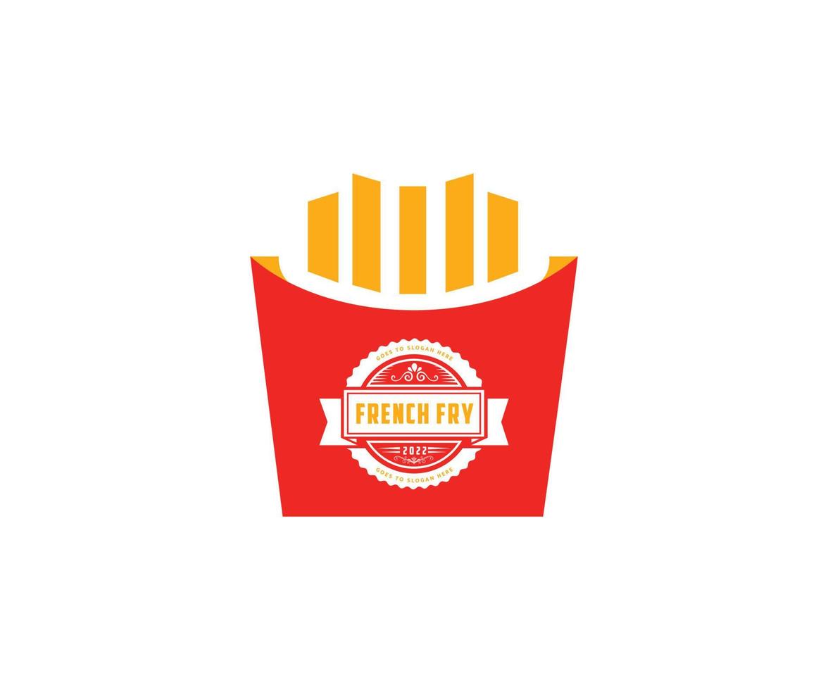 modello di vettore di progettazione di logo icona di patatine fritte