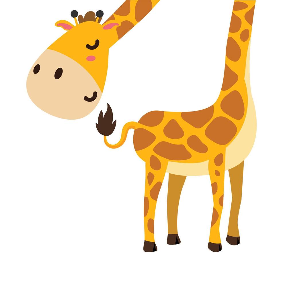 carino giraffa doodle animale cartone animato vettore