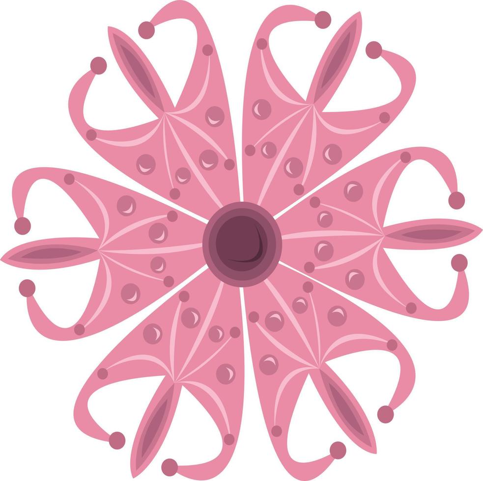 illustrazione di vettore del fiore dell'ornamento rosa per la progettazione grafica e l'elemento decorativo
