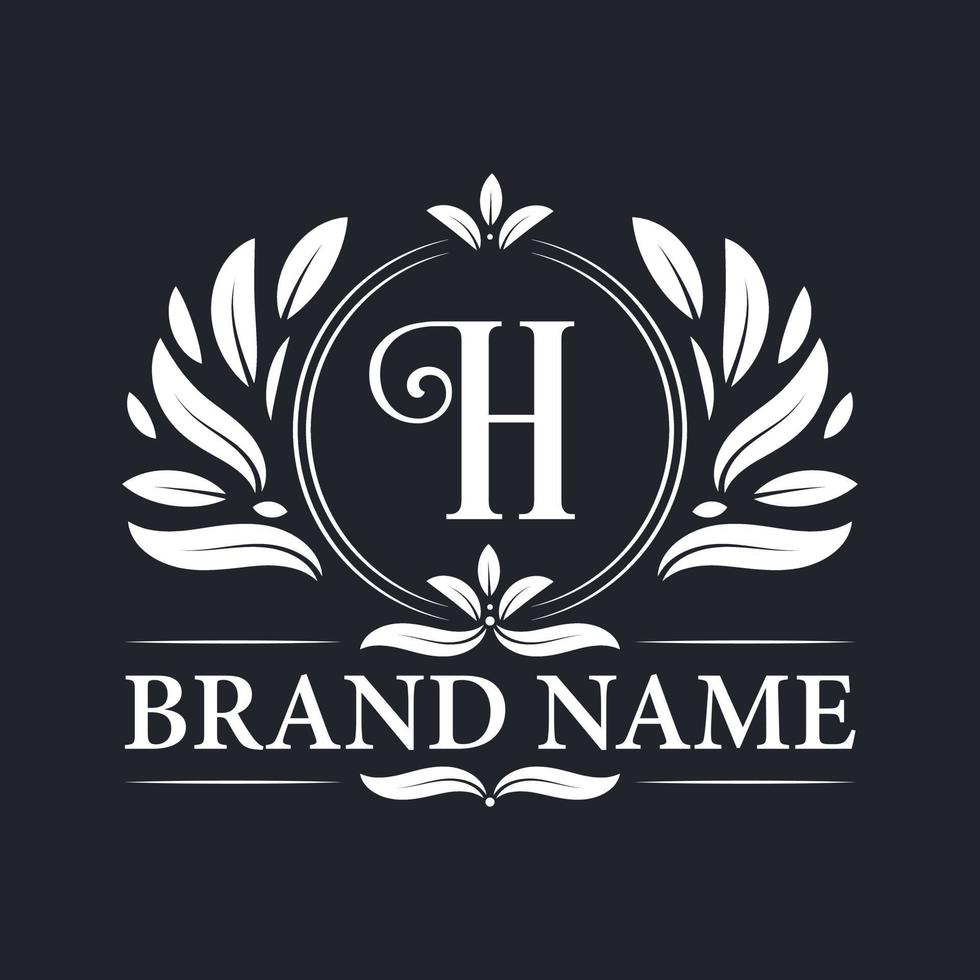 modello di design vintage elegante lettera h logo. vettore