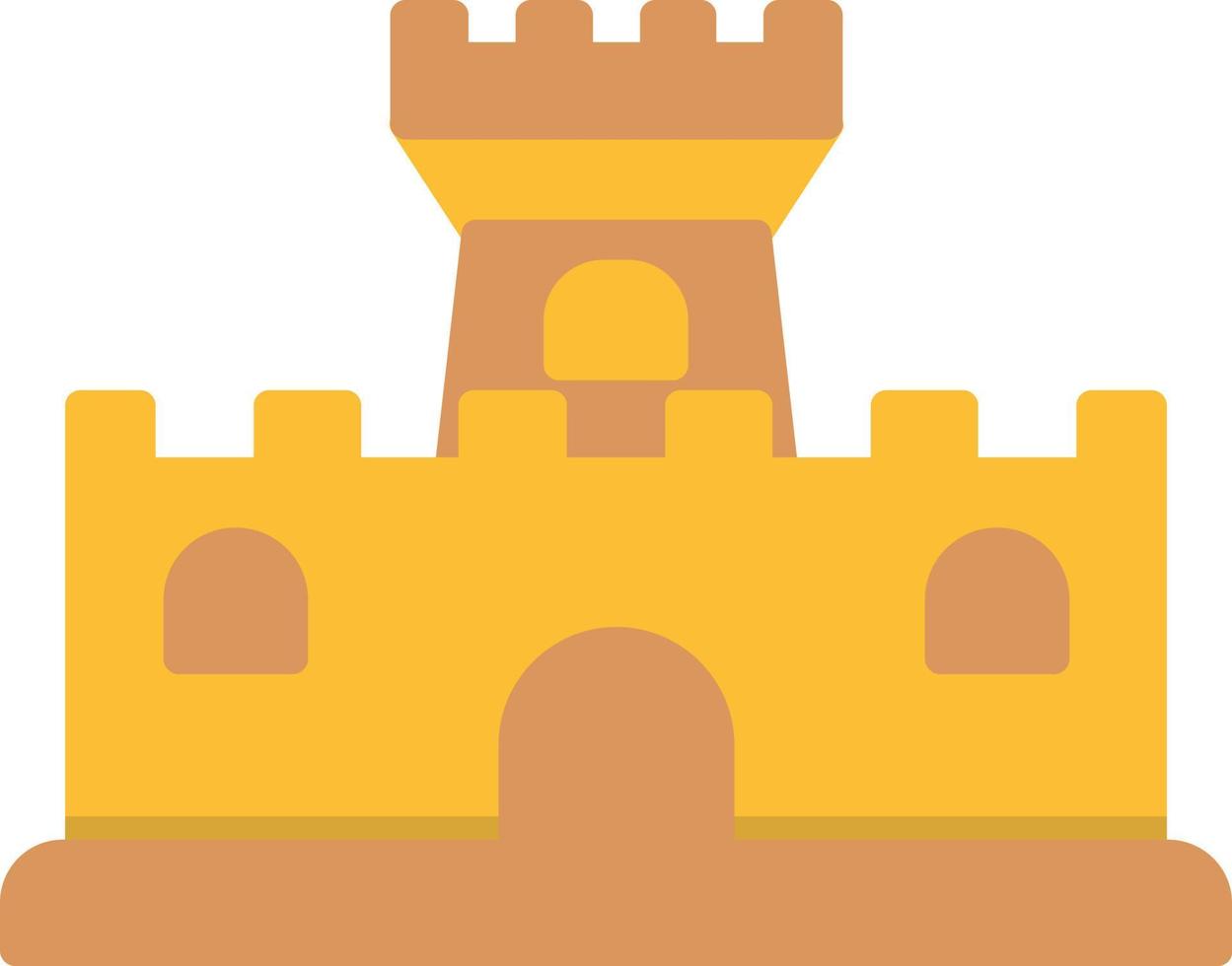 icona piatta del castello di sabbia vettore