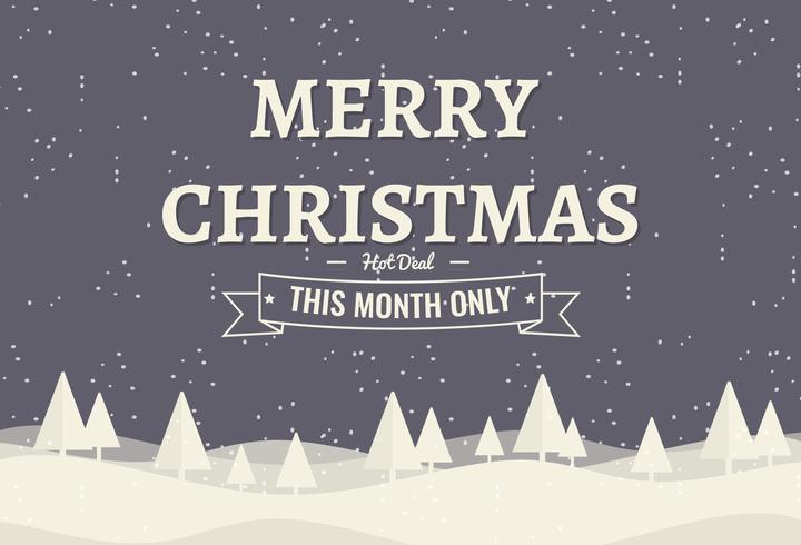 Illustrazione di sfondo Natale gratis con tipografia vettore