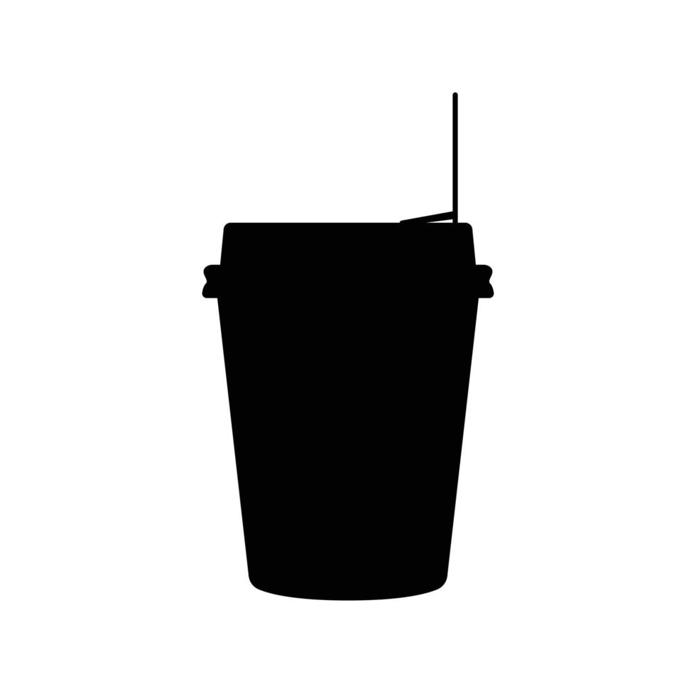 sagoma di tazza di carta. elemento di design icona in bianco e nero su sfondo bianco isolato vettore