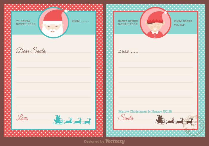 Santa Letters Design Vector gratuito