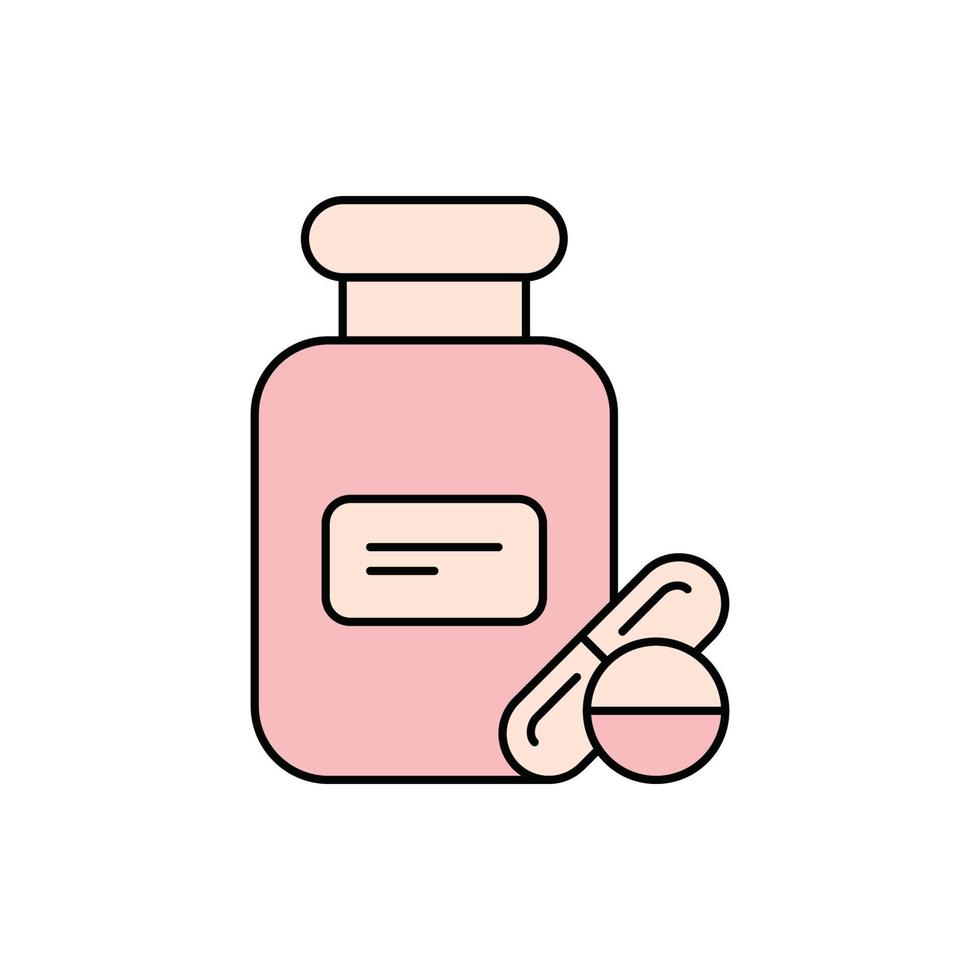 icona della compressa e della bottiglia di medicina sanitaria vettore