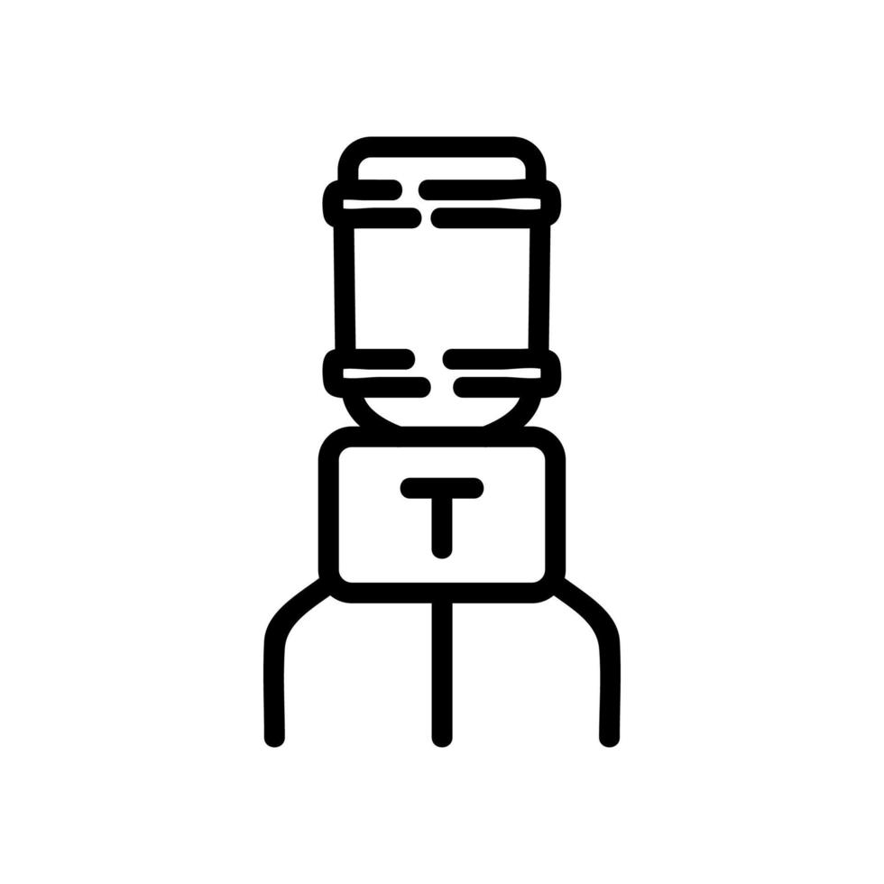 refrigeratore d'acqua con illustrazione del profilo vettoriale dell'icona della melanzana