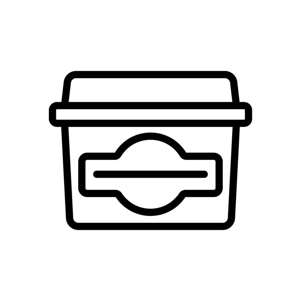 illustrazione del contorno vettoriale dell'icona del cestino della cucina
