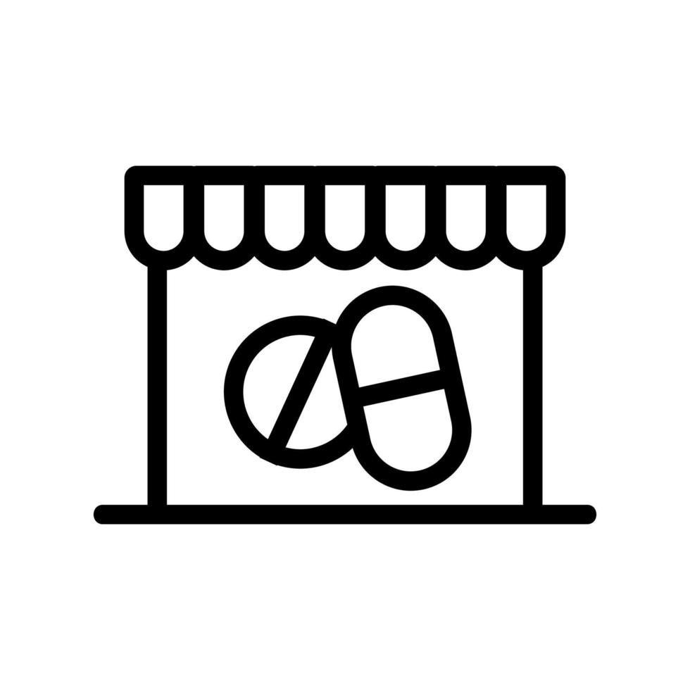 negozio di droga icona vettore. illustrazione del simbolo del contorno isolato vettore