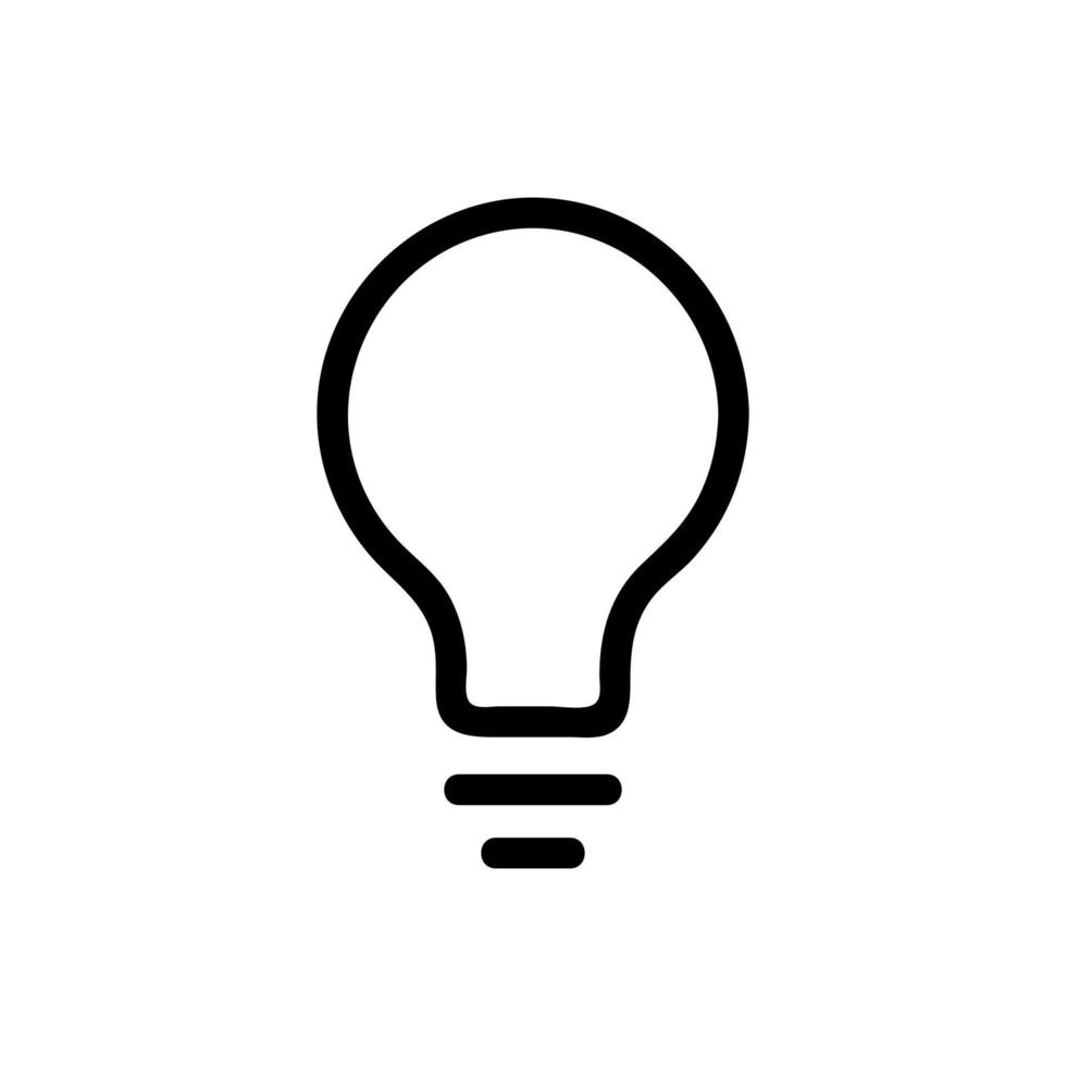 lampadina idea icona vettore. illustrazione del simbolo del contorno isolato vettore