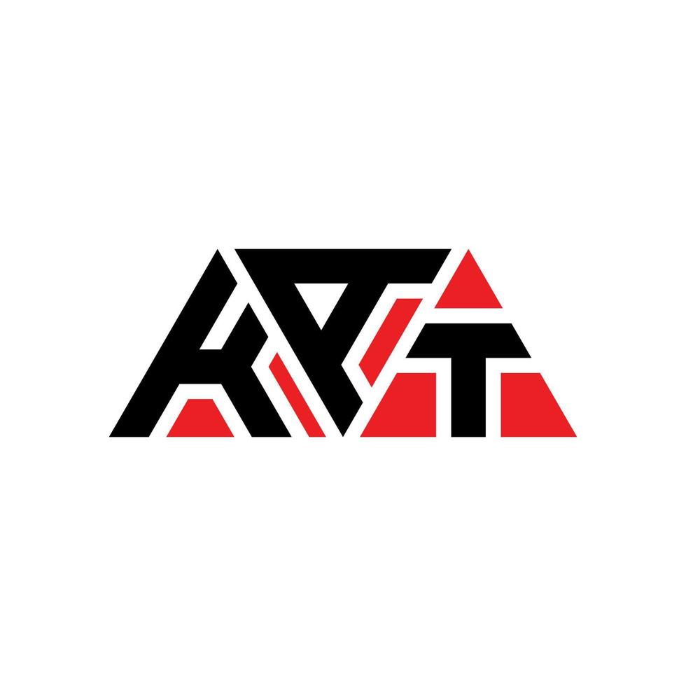 design del logo della lettera del triangolo kat con forma triangolare. kat triangolo logo design monogramma. modello di logo vettoriale triangolo kat con colore rosso. logo triangolare kat logo semplice, elegante e lussuoso. kat