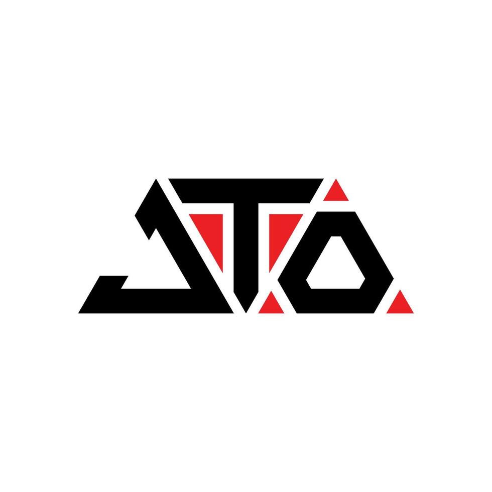 jto triangolo logo design lettera con forma triangolare. jto triangolo logo design monogramma. modello di logo vettoriale triangolo jto con colore rosso. jto logo triangolare logo semplice, elegante e lussuoso. jto
