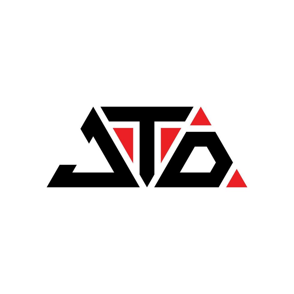 design del logo della lettera triangolare jtd con forma triangolare. monogramma di design del logo del triangolo jtd. modello di logo vettoriale triangolo jtd con colore rosso. logo triangolare jtd logo semplice, elegante e lussuoso. jtd