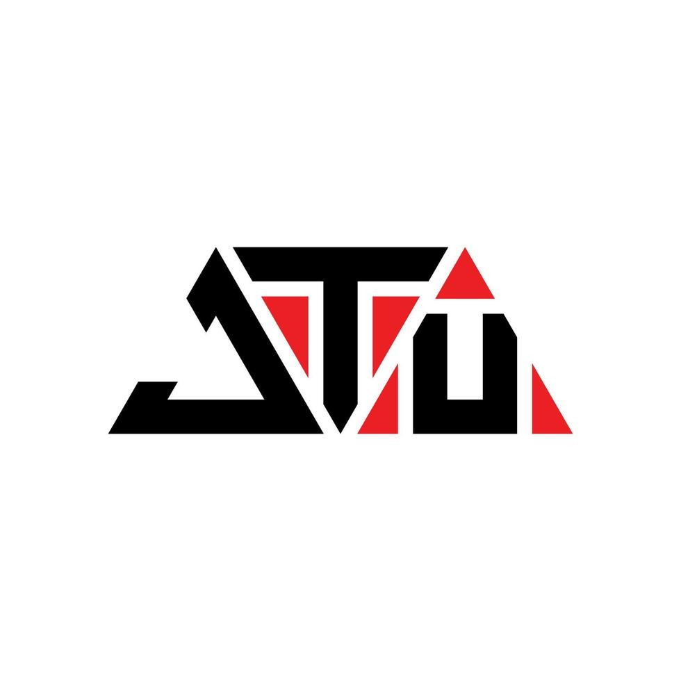 design del logo della lettera del triangolo jtu con forma triangolare. monogramma di design del logo del triangolo jtu. modello di logo vettoriale triangolo jtu con colore rosso. logo triangolare jtu logo semplice, elegante e lussuoso. jtu