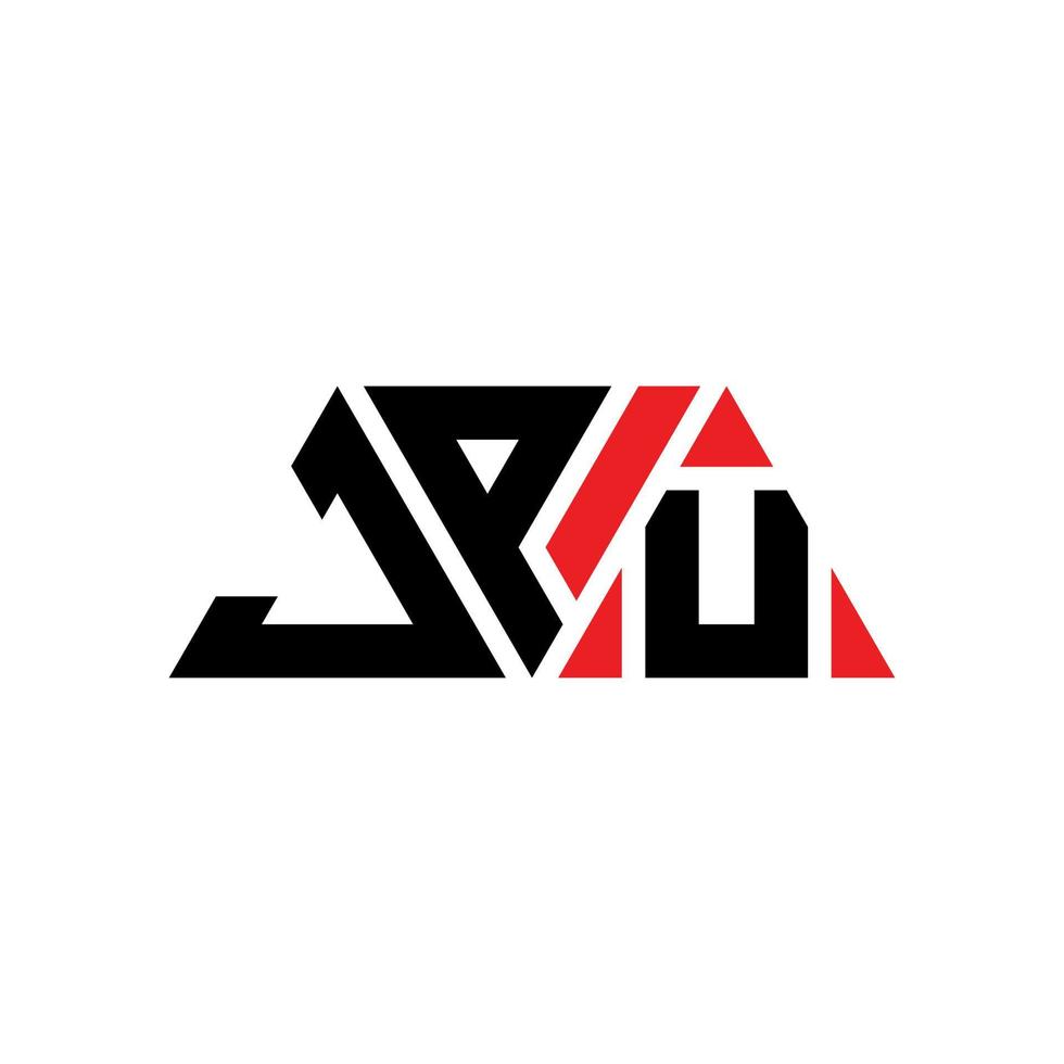 design del logo della lettera del triangolo jpu con forma triangolare. monogramma jpu triangolo logo design. modello di logo vettoriale triangolo jpu con colore rosso. jpu logo triangolare logo semplice, elegante e lussuoso. jpu