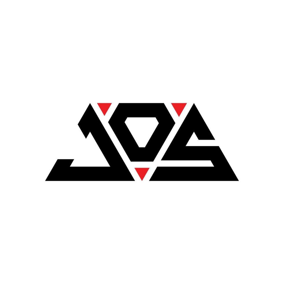 jos triangolo logo lettera design con forma triangolare. monogramma di design del logo del triangolo di jos. modello di logo vettoriale triangolo jos con colore rosso. logo triangolare jos logo semplice, elegante e lussuoso. jos