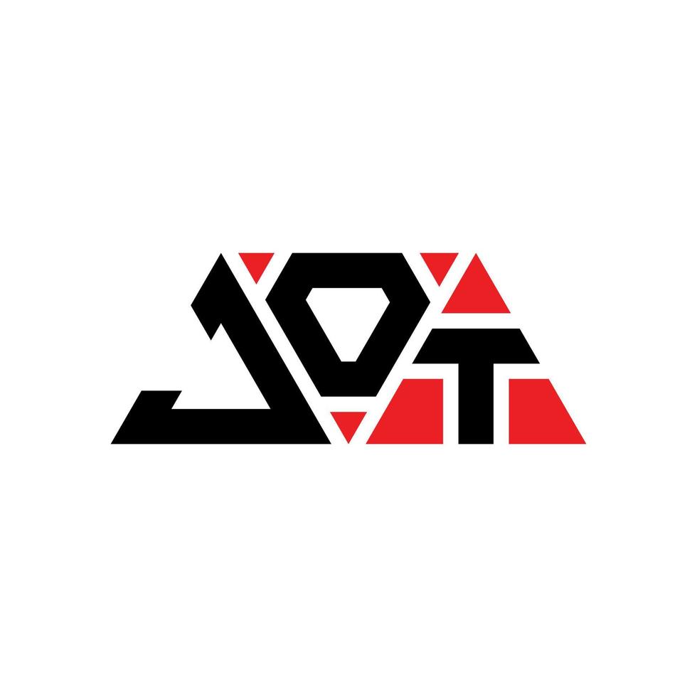 design del logo della lettera triangolo jot con forma triangolare. monogramma design logo triangolo jot. modello di logo vettoriale triangolo jot con colore rosso. logo triangolare jot logo semplice, elegante e lussuoso. jot