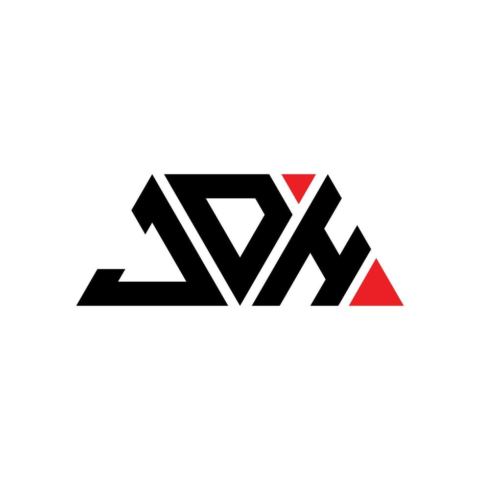 design del logo della lettera del triangolo jdh con forma triangolare. monogramma di design del logo del triangolo jdh. modello di logo vettoriale triangolo jdh con colore rosso. jdh logo triangolare logo semplice, elegante e lussuoso. jdh