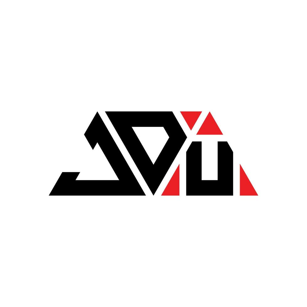 design del logo della lettera triangolare jdu con forma triangolare. monogramma di design del logo del triangolo jdu. modello di logo vettoriale triangolo jdu con colore rosso. logo triangolare jdu logo semplice, elegante e lussuoso. jdu
