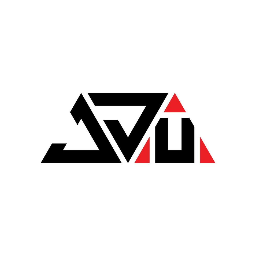 design del logo della lettera del triangolo jju con forma triangolare. monogramma di design del logo del triangolo jju. modello di logo vettoriale triangolo jju con colore rosso. jju logo triangolare logo semplice, elegante e lussuoso. jju
