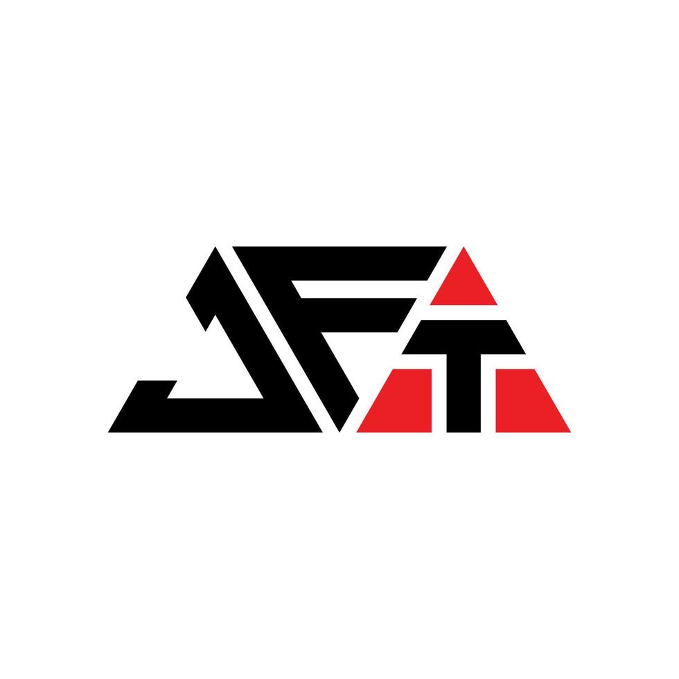 design del logo della lettera triangolare jft con forma triangolare. monogramma di design del logo del triangolo jft. modello di logo vettoriale triangolo jft con colore rosso. logo triangolare jft logo semplice, elegante e lussuoso. jft