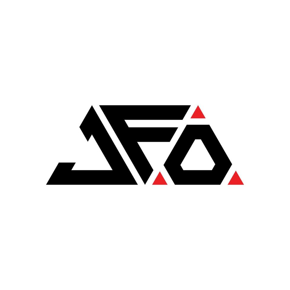 design del logo della lettera triangolare jfo con forma triangolare. monogramma di design del logo del triangolo jfo. modello di logo vettoriale triangolo jfo con colore rosso. logo triangolare jfo logo semplice, elegante e lussuoso. jfo