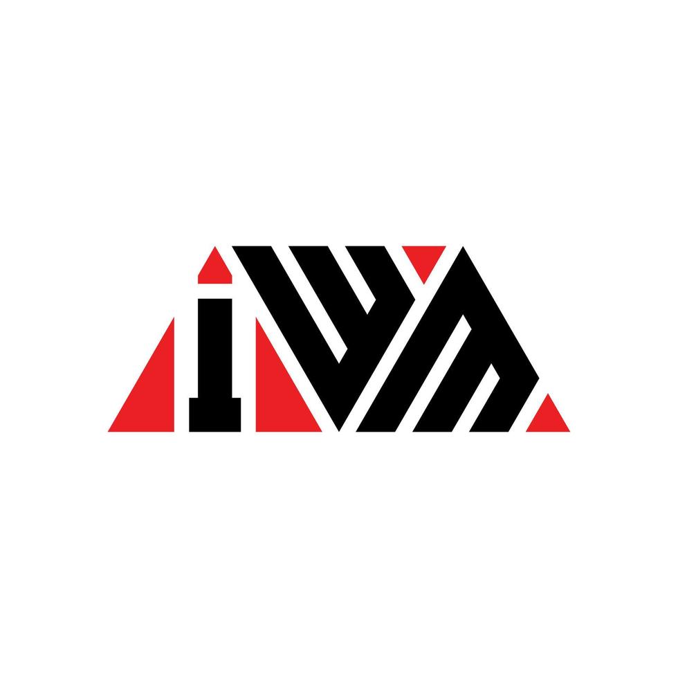 design del logo della lettera triangolare iwm con forma triangolare. iwm triangolo logo design monogramma. modello di logo vettoriale triangolo iwm con colore rosso. logo triangolare iwm logo semplice, elegante e lussuoso. iwm