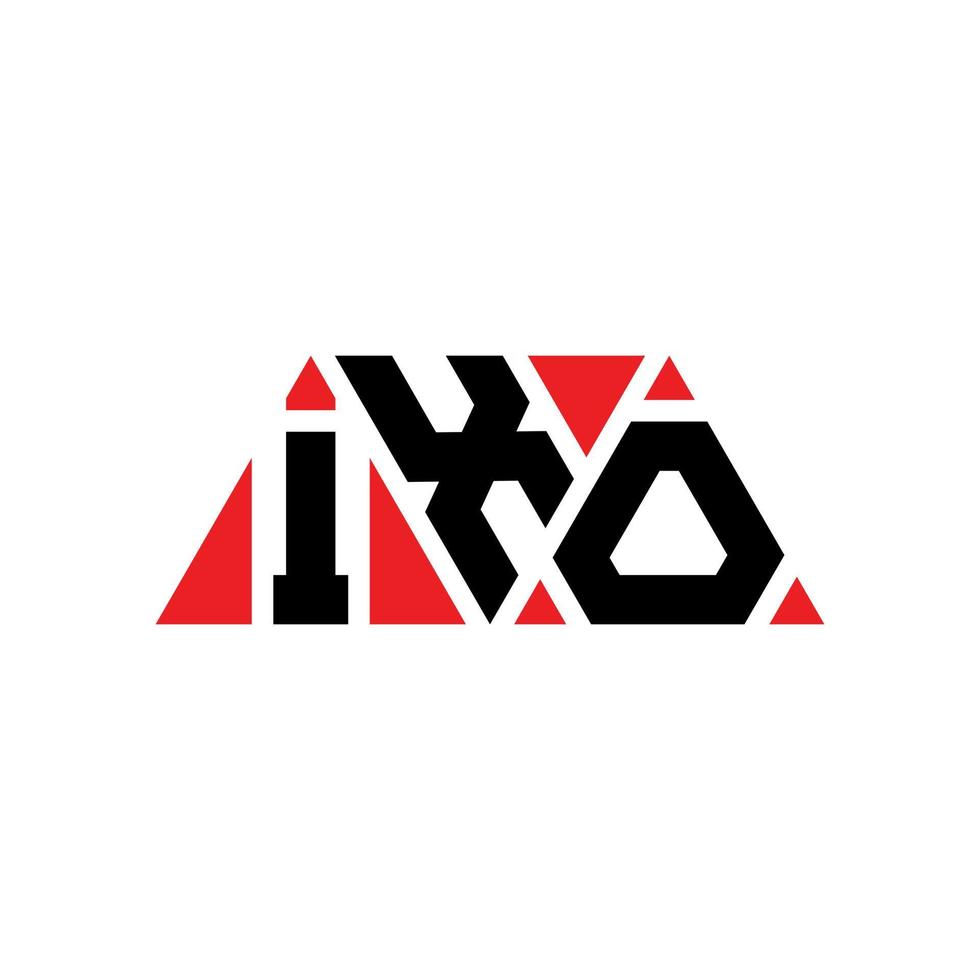 design del logo della lettera triangolo ixo con forma triangolare. ixo triangolo logo design monogramma. modello di logo vettoriale triangolo ixo con colore rosso. logo triangolare ixo logo semplice, elegante e lussuoso. ix