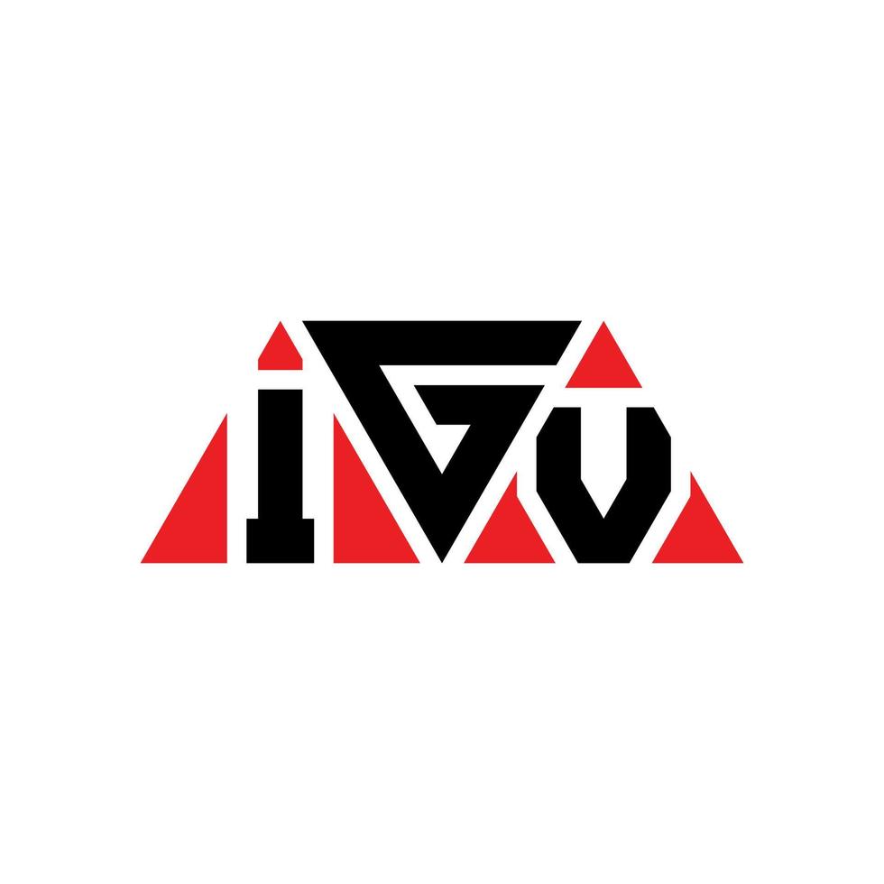 design del logo della lettera del triangolo igv con forma triangolare. igv triangolo logo design monogramma. modello di logo vettoriale triangolo igv con colore rosso. igv logo triangolare logo semplice, elegante e lussuoso. igv