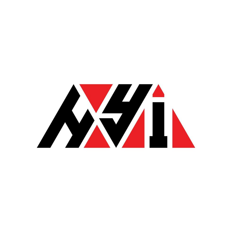design del logo della lettera del triangolo hyi con forma triangolare. monogramma di design del logo del triangolo hyi. modello di logo vettoriale triangolo hyi con colore rosso. logo triangolare hyi logo semplice, elegante e lussuoso. ciao