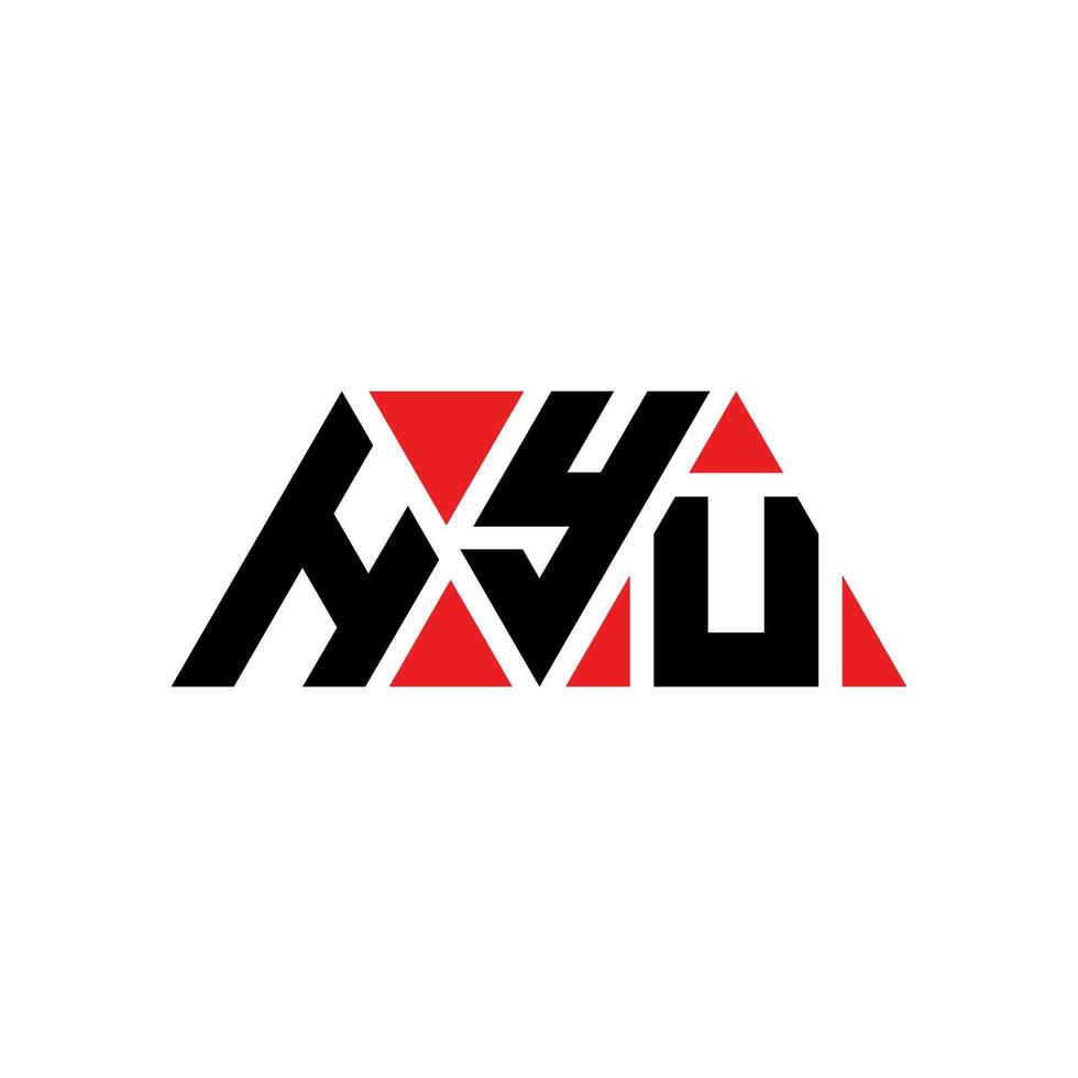 design del logo della lettera del triangolo hyu con forma triangolare. monogramma del design del logo del triangolo hyu. modello di logo vettoriale triangolo hyu con colore rosso. logo triangolare hyu logo semplice, elegante e lussuoso. hyu