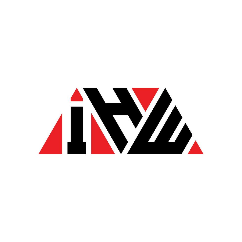 design del logo della lettera triangolare ihw con forma triangolare. monogramma di design del logo del triangolo ihw. modello di logo vettoriale triangolo ihw con colore rosso. logo triangolare ihw logo semplice, elegante e lussuoso. ihw