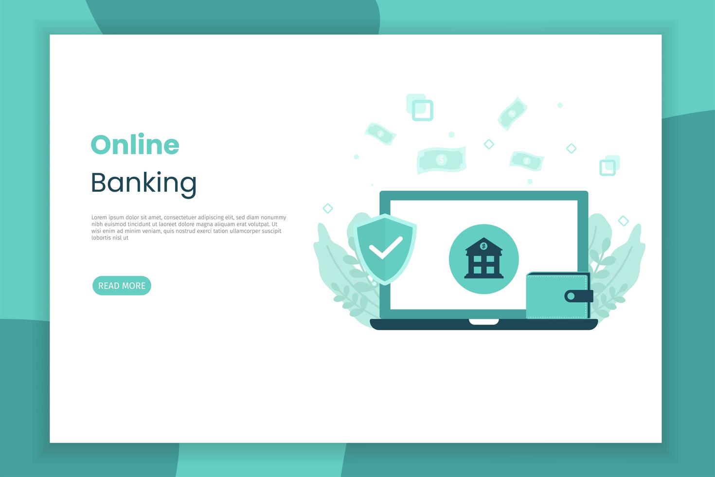 landing page di banking online vettore