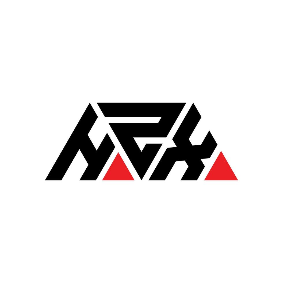 design del logo della lettera del triangolo hzx con forma triangolare. monogramma di design del logo del triangolo hzx. modello di logo vettoriale triangolo hzx con colore rosso. logo triangolare hzx logo semplice, elegante e lussuoso. hzx