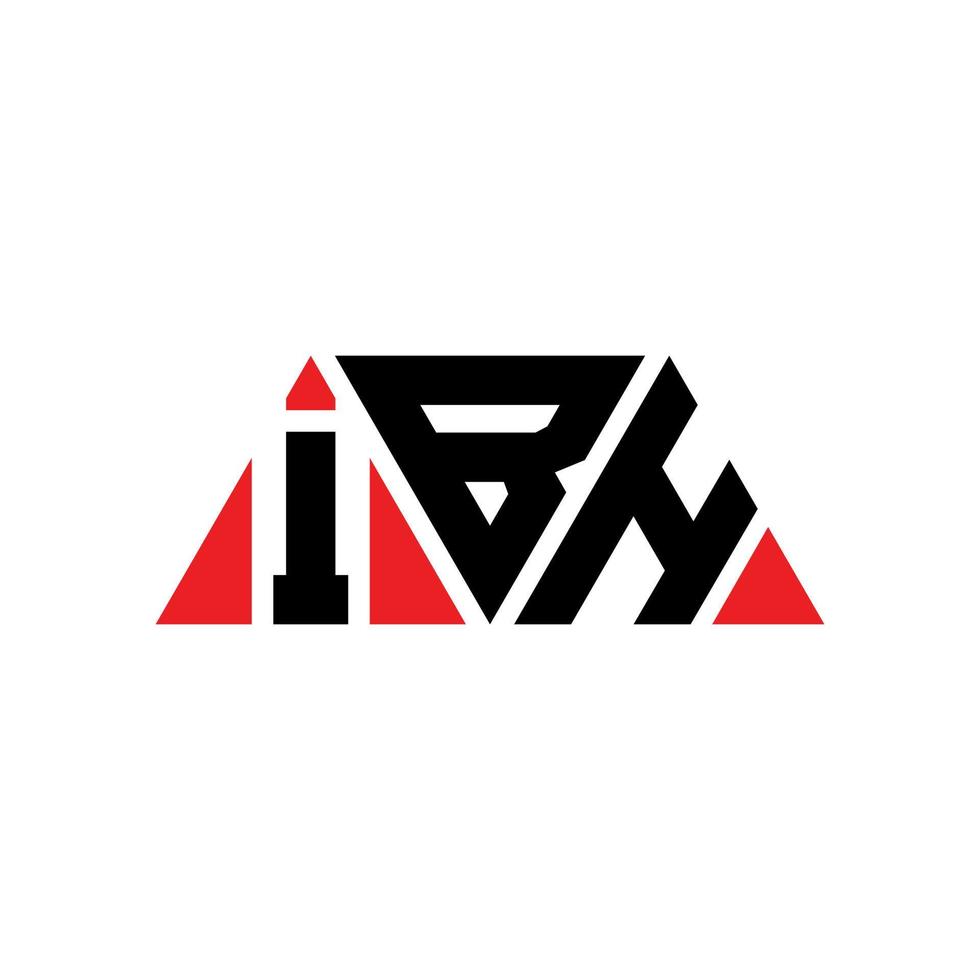 design del logo della lettera triangolare ibh con forma triangolare. ibh triangolo logo design monogramma. modello di logo vettoriale triangolo ibh con colore rosso. logo triangolare ibh logo semplice, elegante e lussuoso. ibh